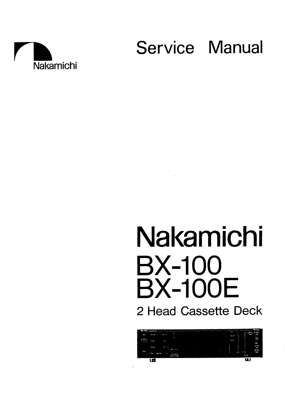 Nakamichi BX-100E Service manual