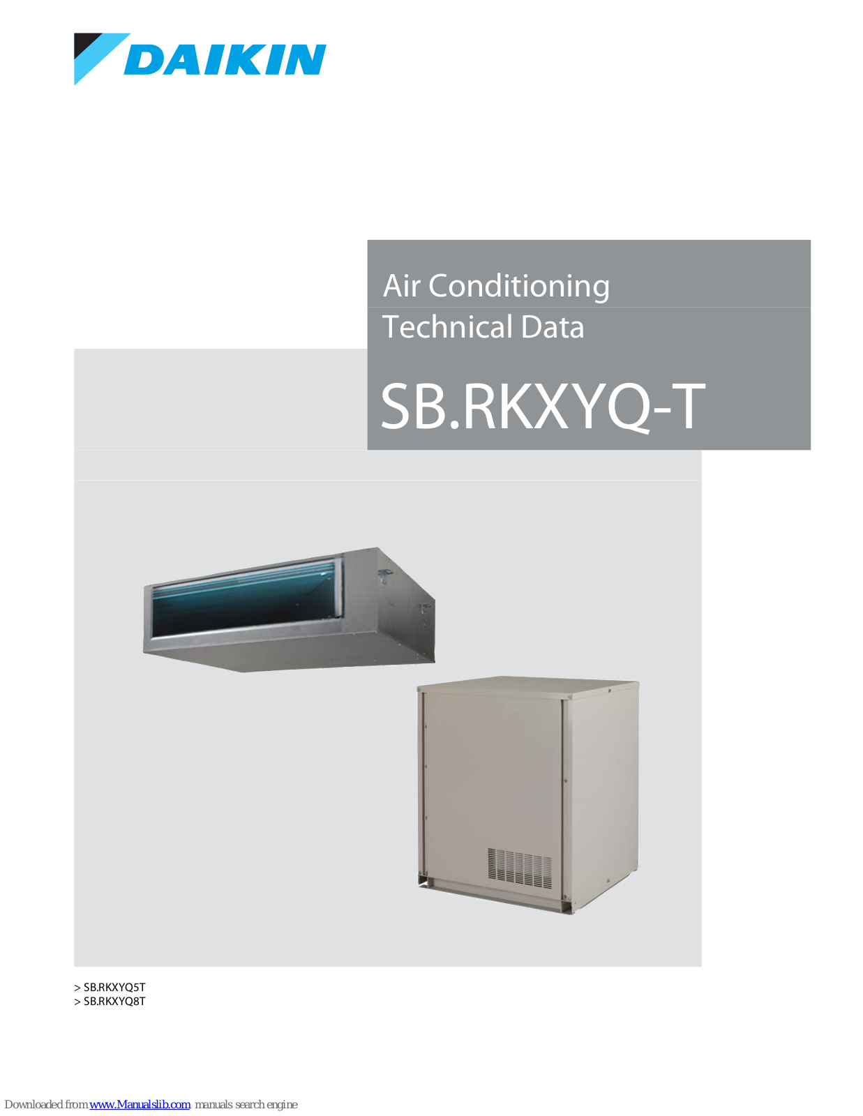 Daikin SB.RKXYQ-T, SB.RKXYQ5T, SB.RKXYQ8T Technical Data Manual