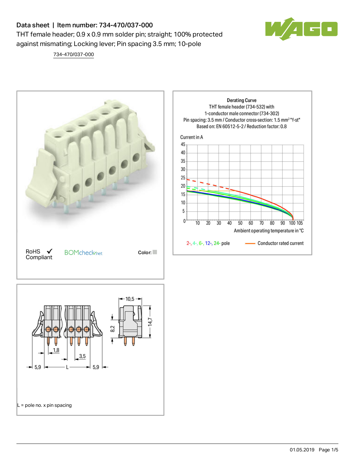 Wago 734-470/037-000 Data Sheet