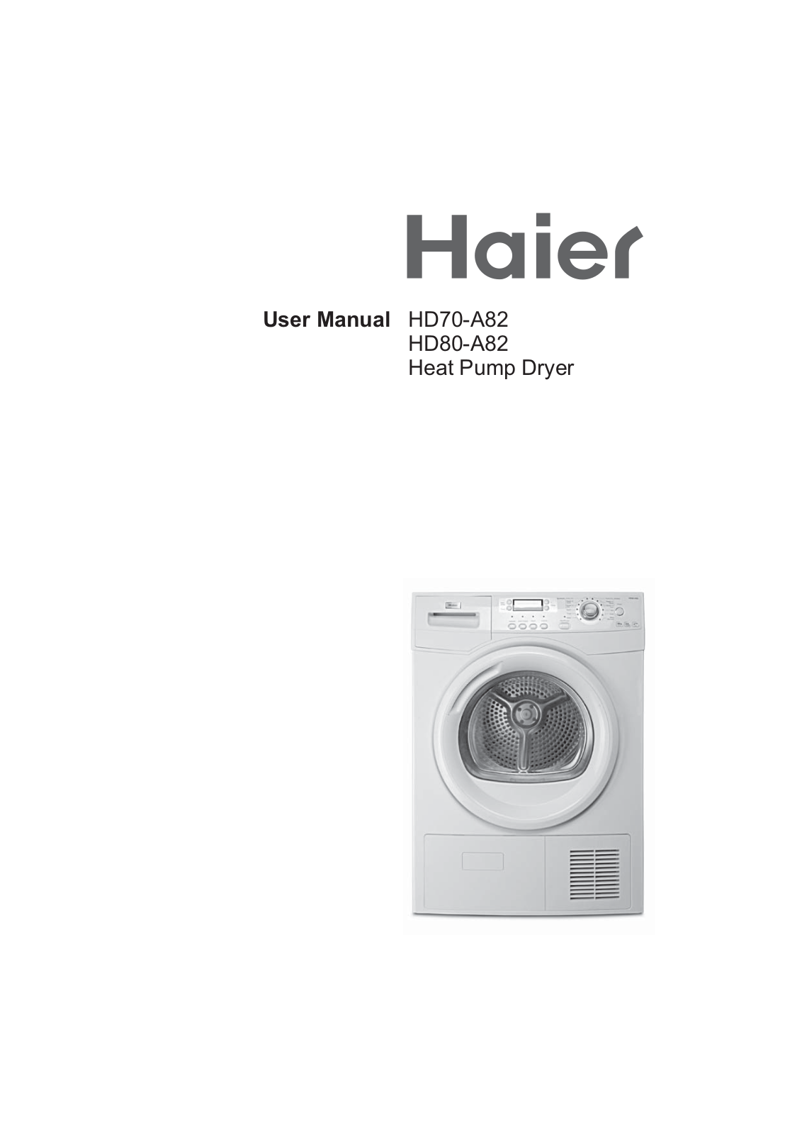 HAIER HD70-A82 User Manual