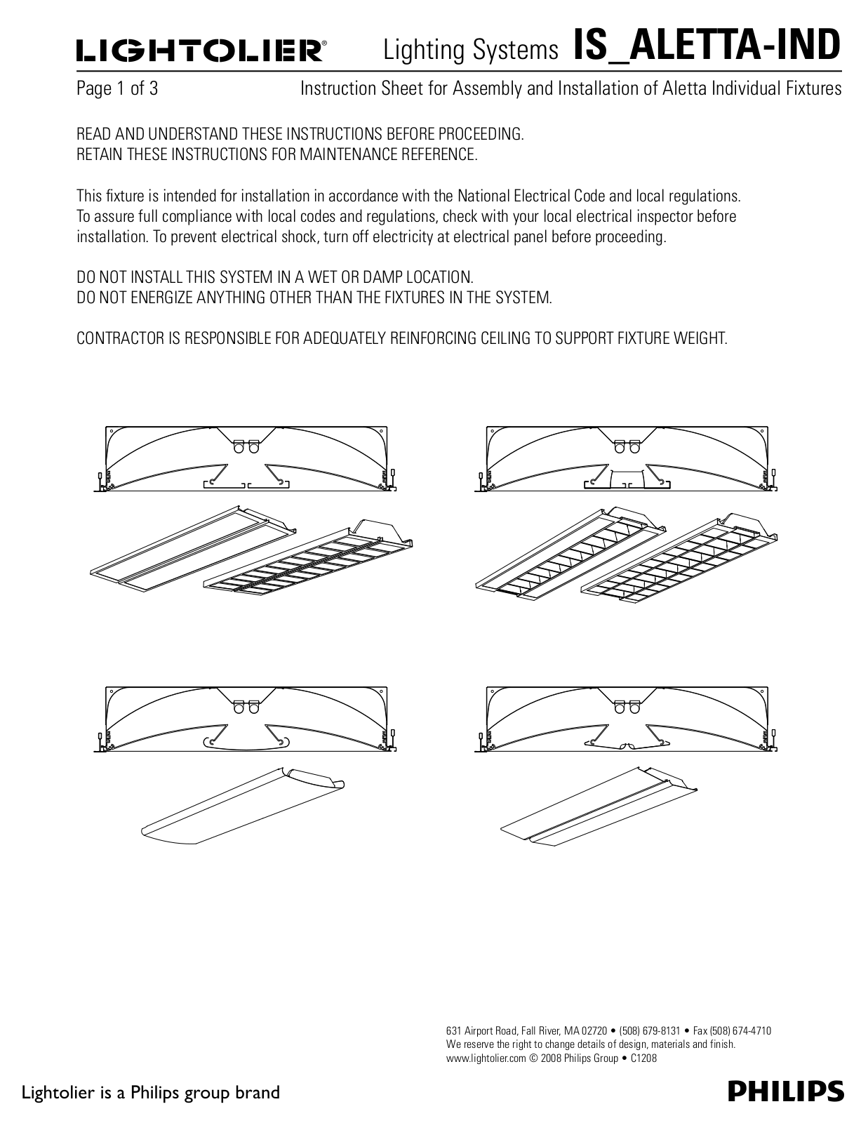 Lightolier IS-ALETTA-IND User Manual