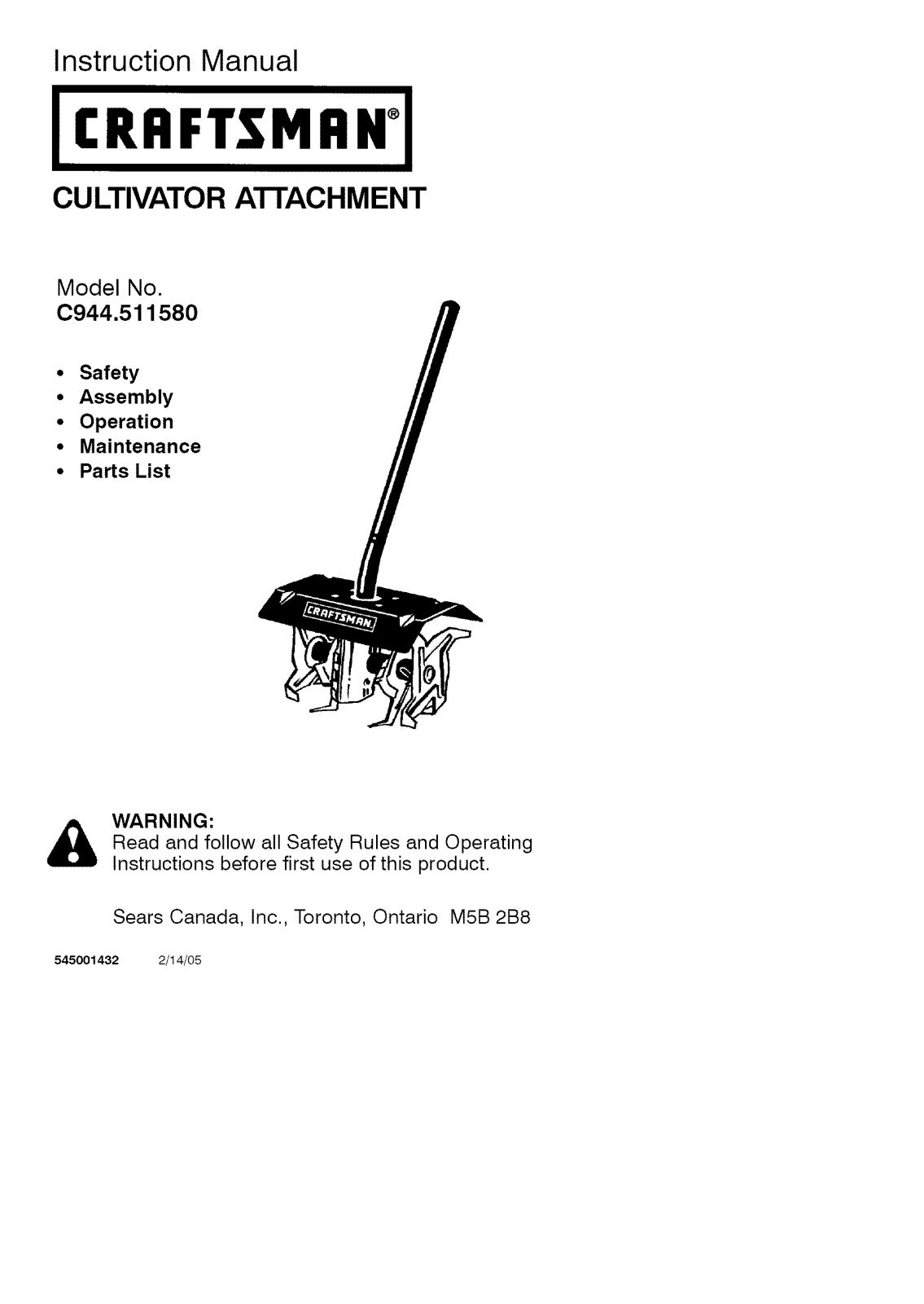 Craftsman 51158, C944.511580 User Manual - ManualMachine.com