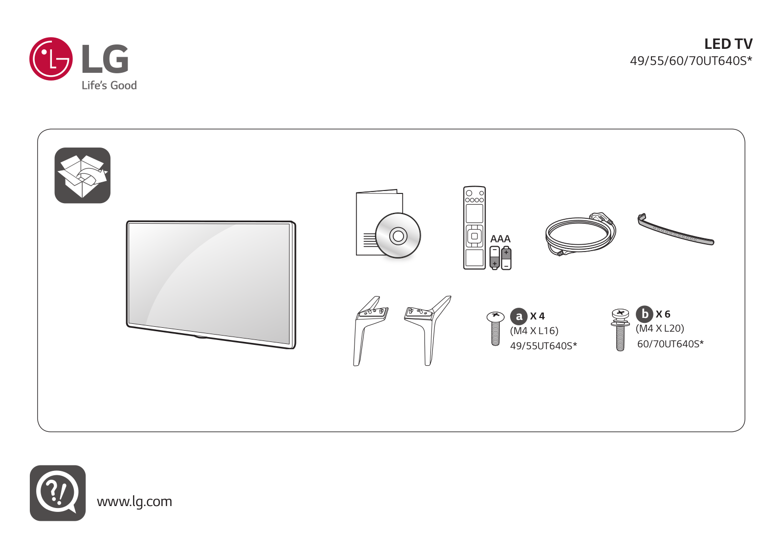 LG 49UT640S0ZA.AEU Quick Start Guide