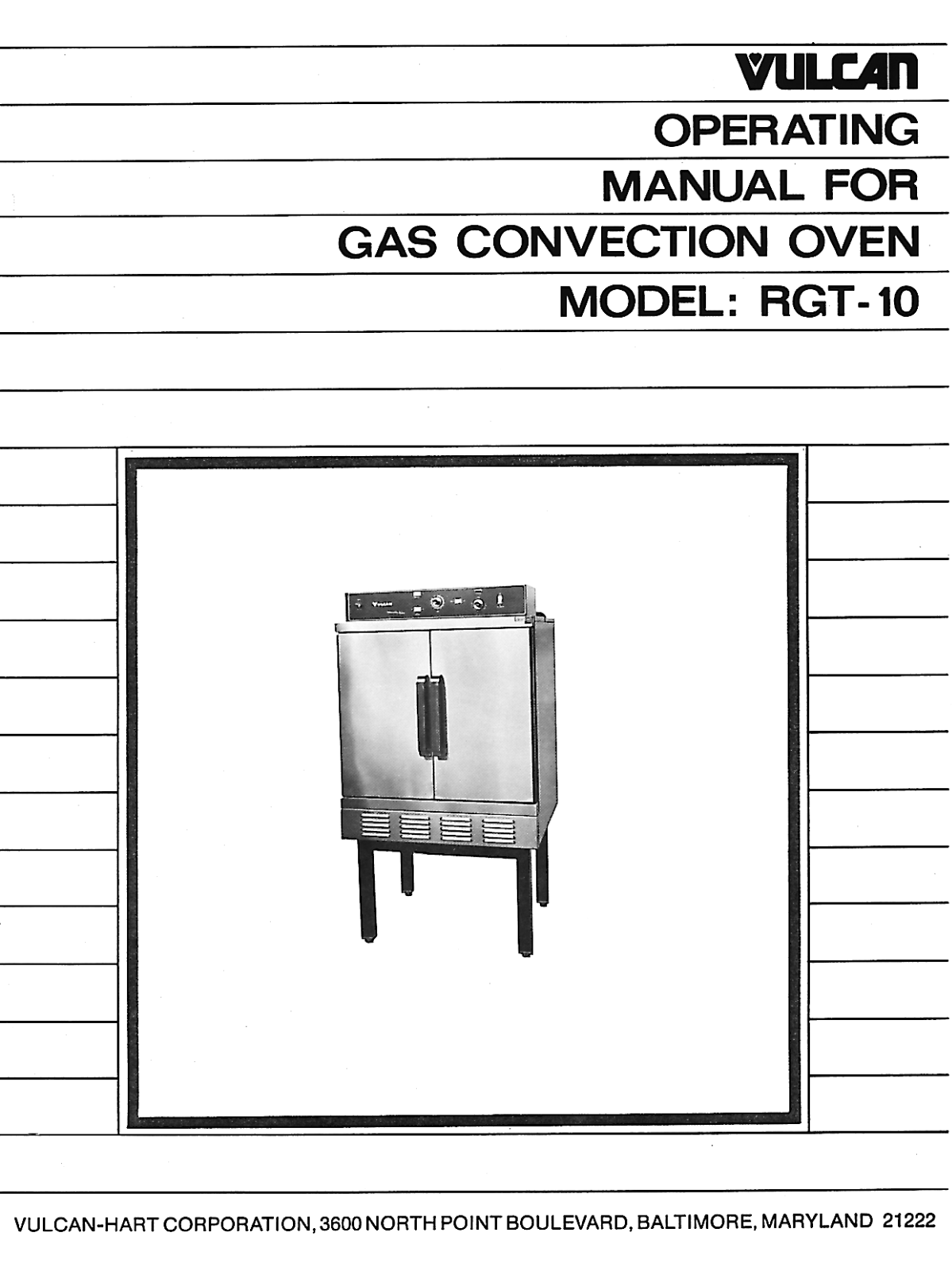 Vulcan Hart RGT-10 Installation Manual