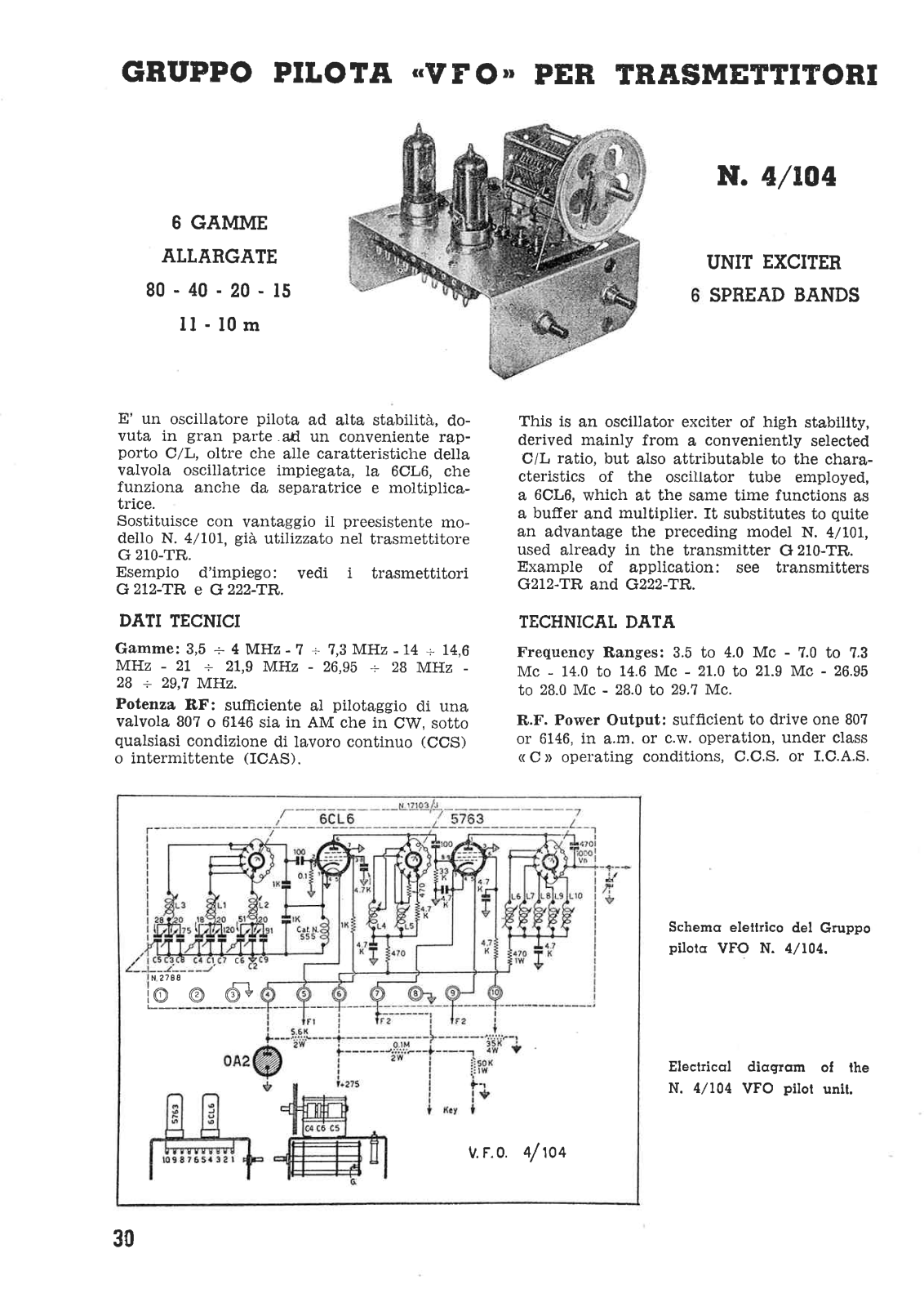 Geloso 4-104 Service Manual