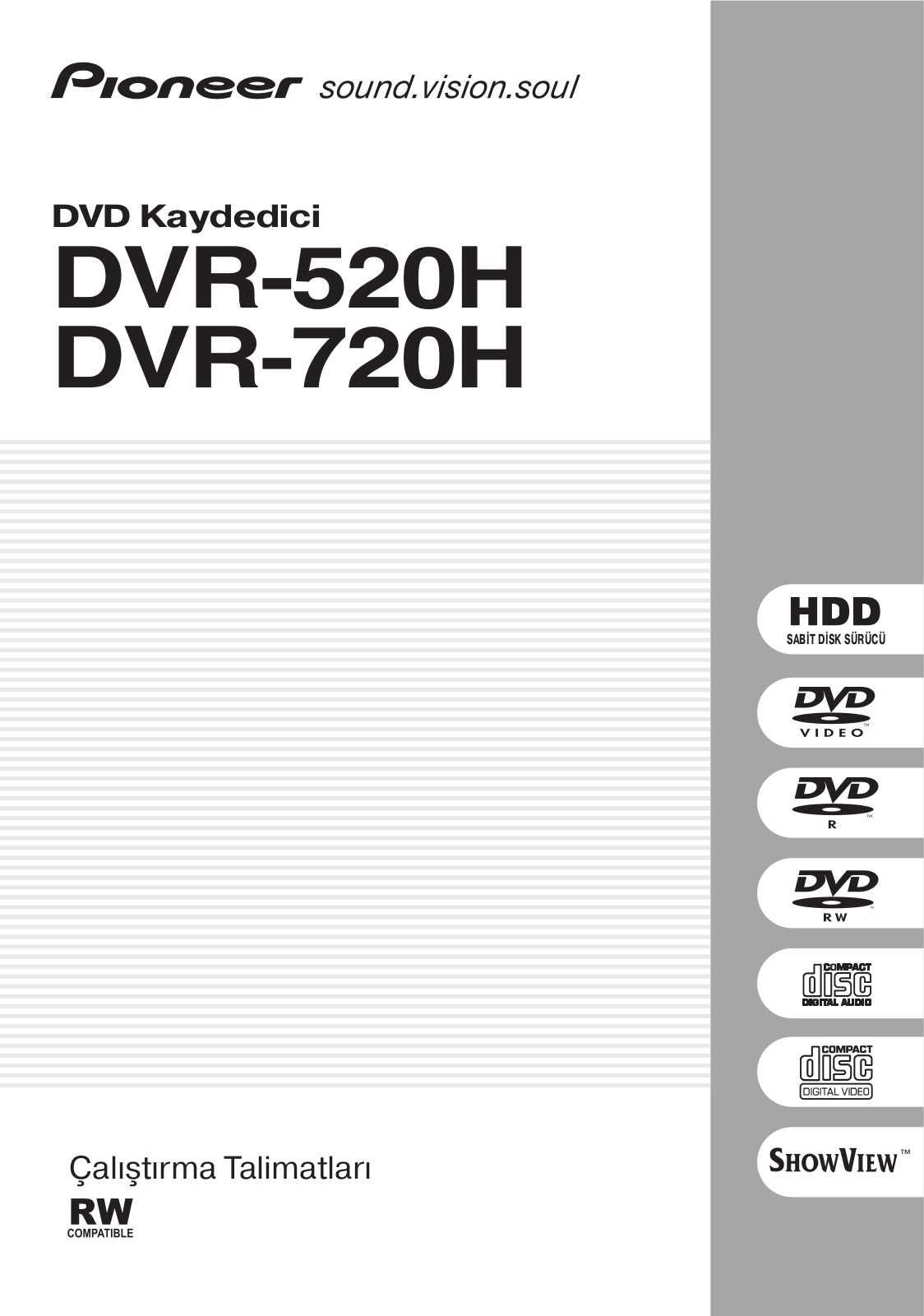 Pioneer DVR-720H-S, DVR-520H-S User manual