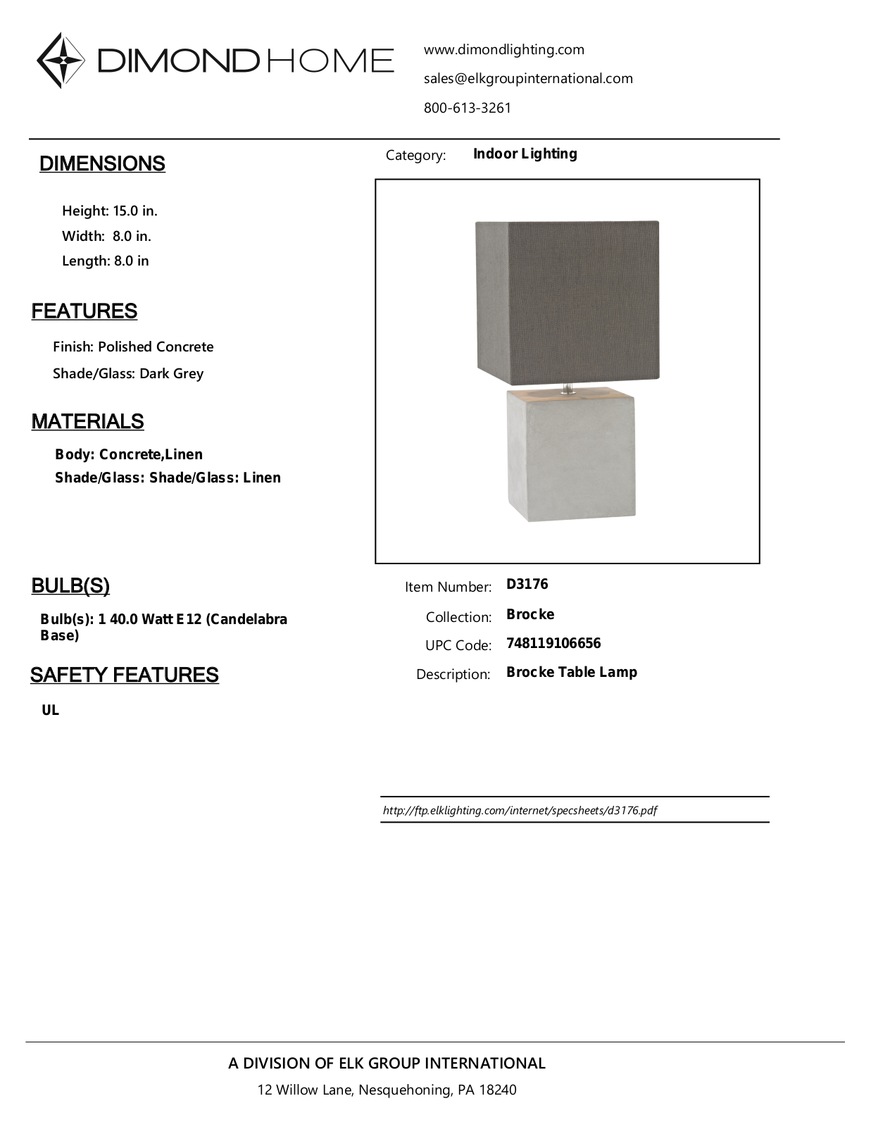 ELK Home D3176 User Manual