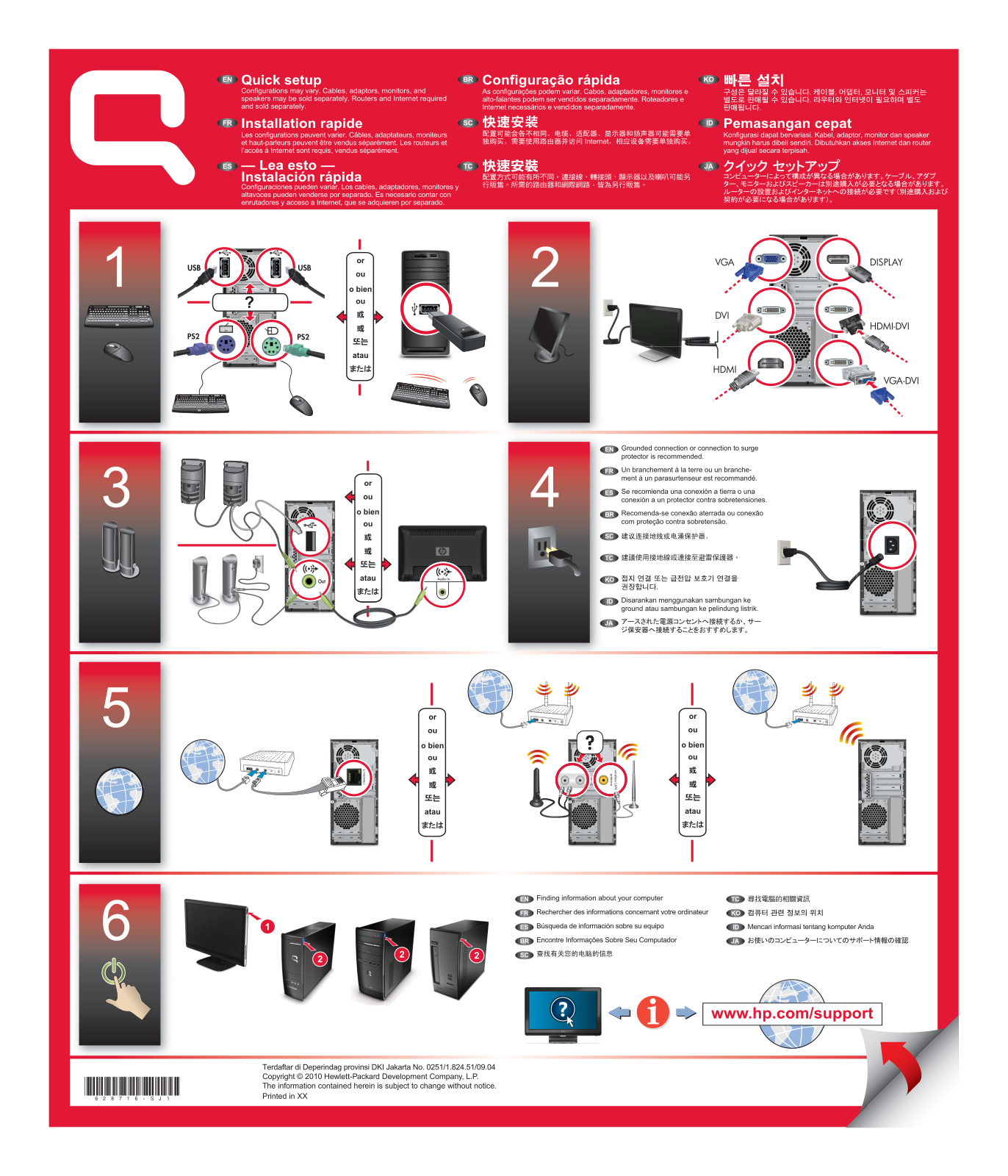 HP Compaq Presario CQ5700F, Compaq Presario CQ5700Y, Compaq Presario CQ5705P, Compaq Presario CQ5715F, Compaq Presario CQ5720F Setup Poster