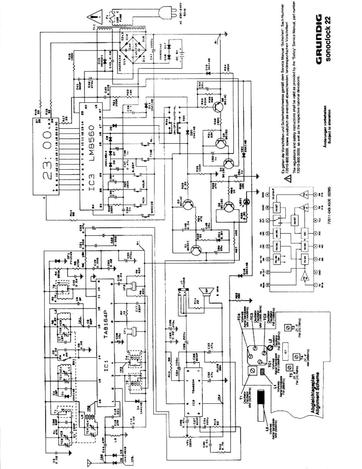 Grundig Sonoclock 22 Schematic