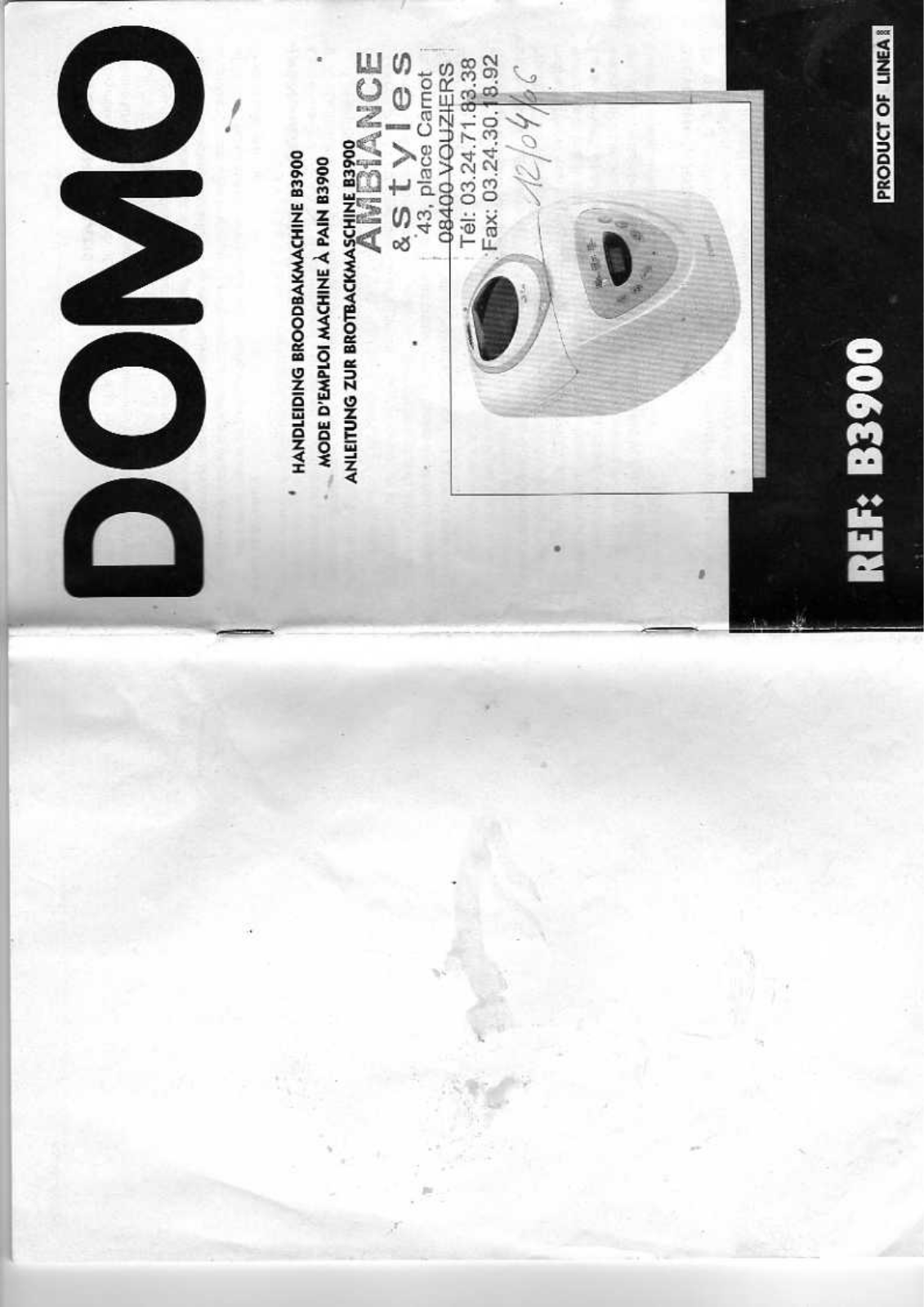 DOMO B3900 User Manual