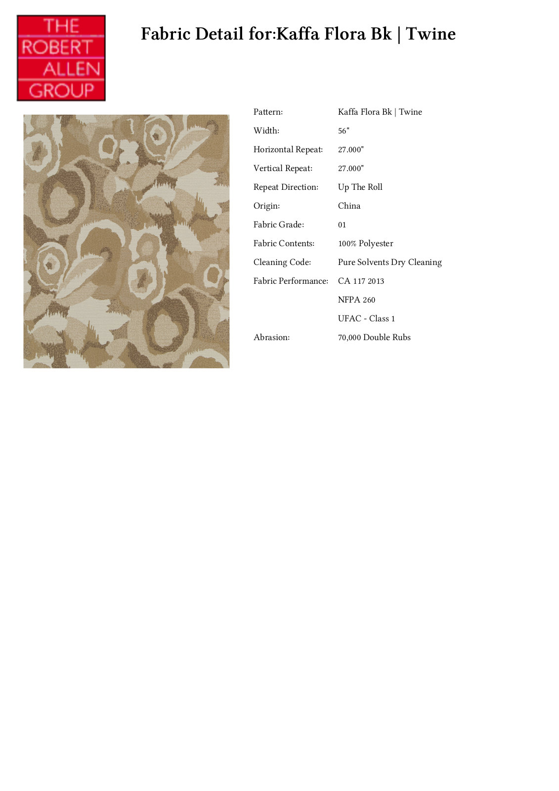 Robert Allen RALF1987 Specifications - ManualMachine.com