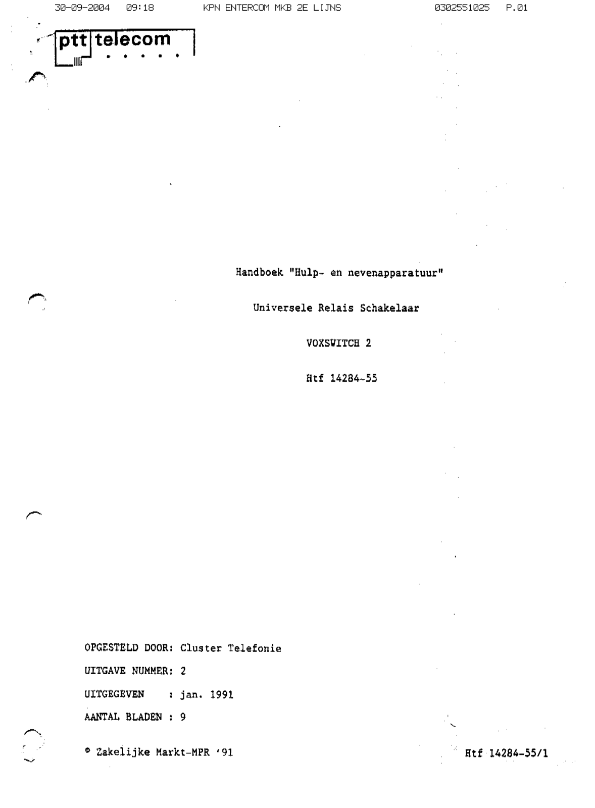 PTT Telecom Voxswitch 2 User Manual - ManualMachine.com