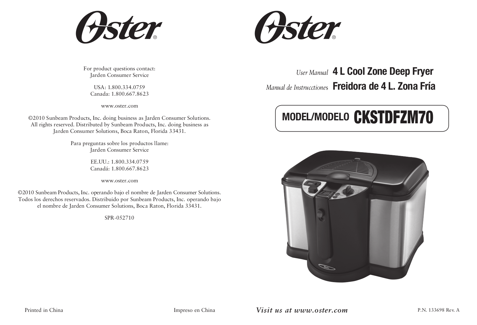 Oster CKSTDFZM70 User Manual