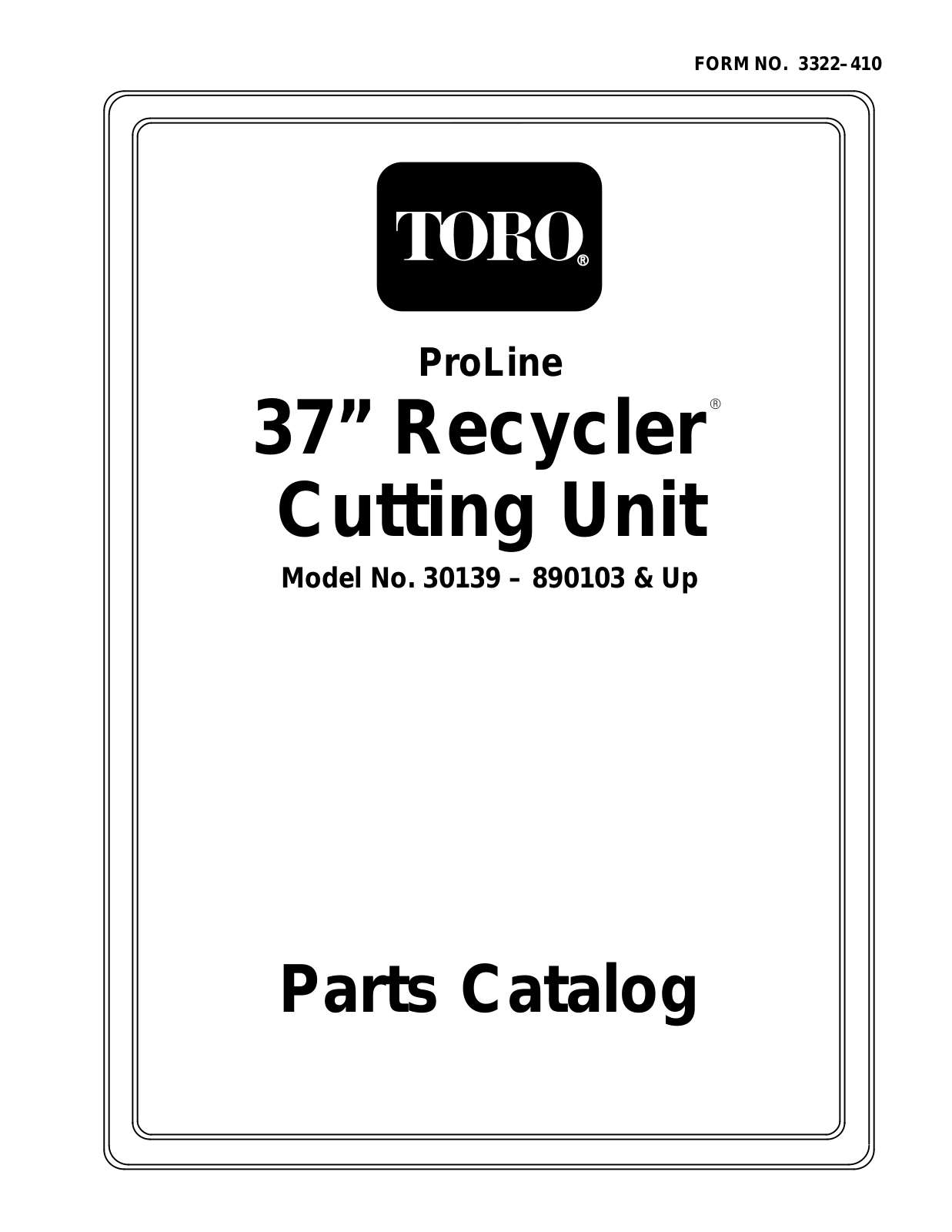 Toro 30139 Parts Catalogue