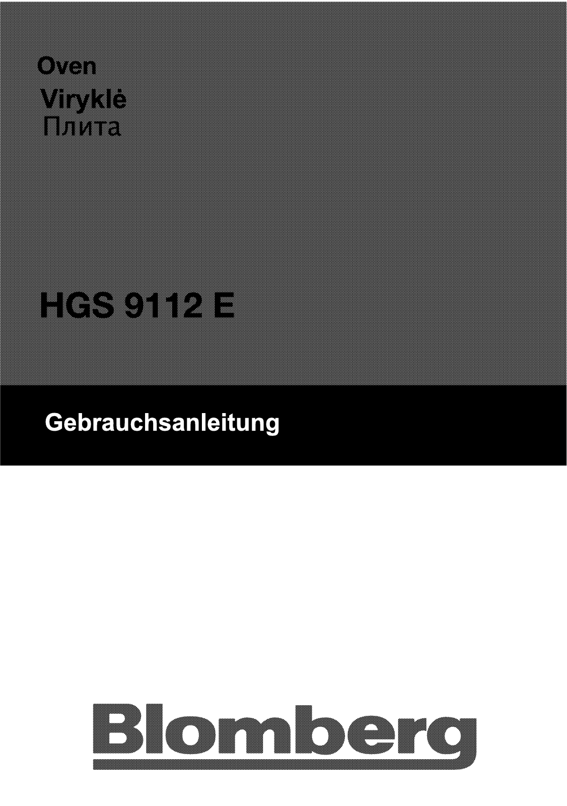 Beko HGS9112E User manual