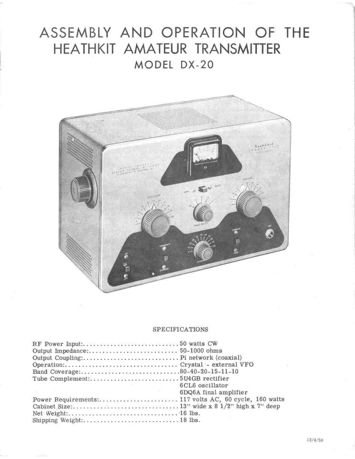 HEATHKIT DX-20 User Manual