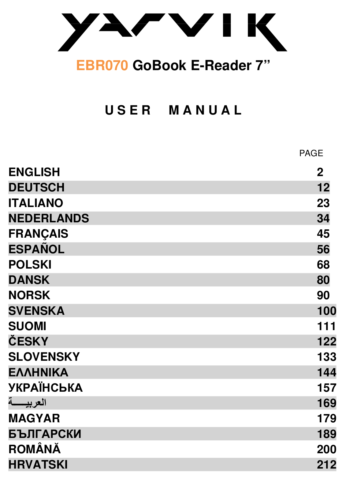 Yarvik GoBook User Manual