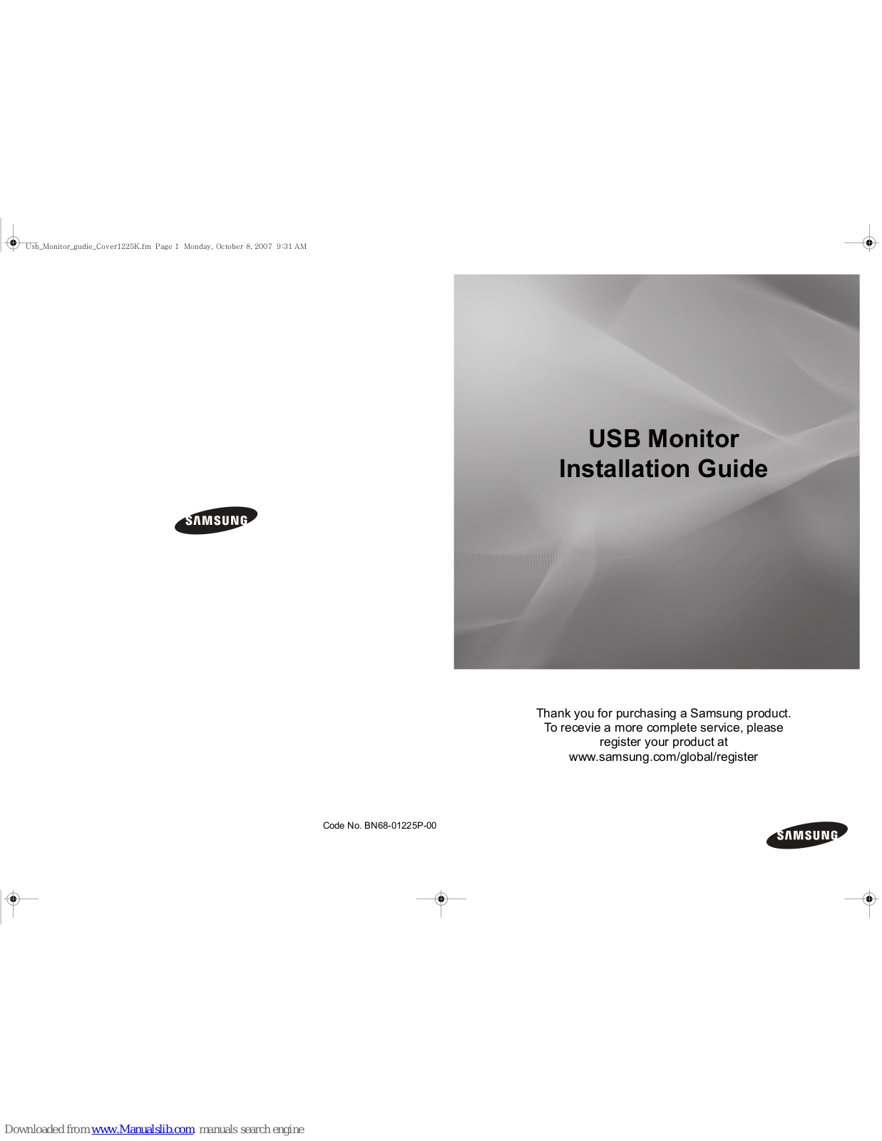 Samsung BN68-01225P-00, 940UX Installation Manual