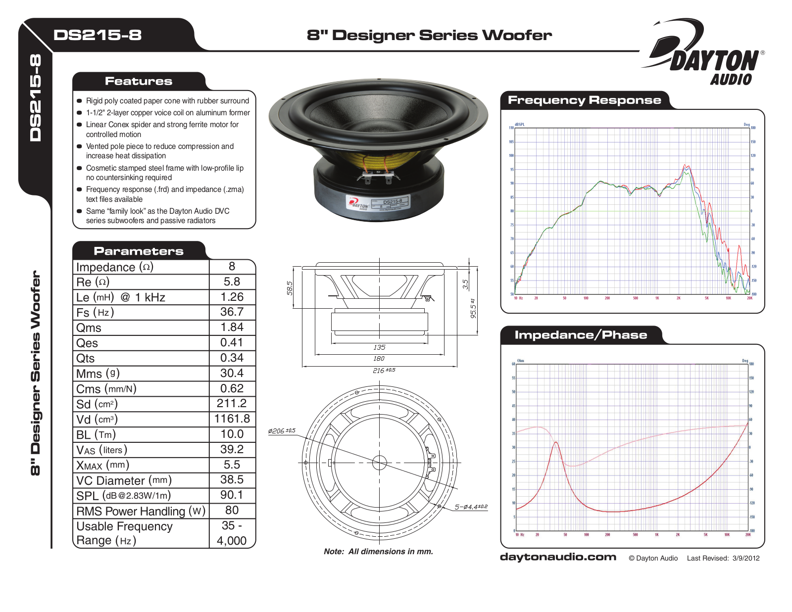 Dayton DS215-8 User Manual