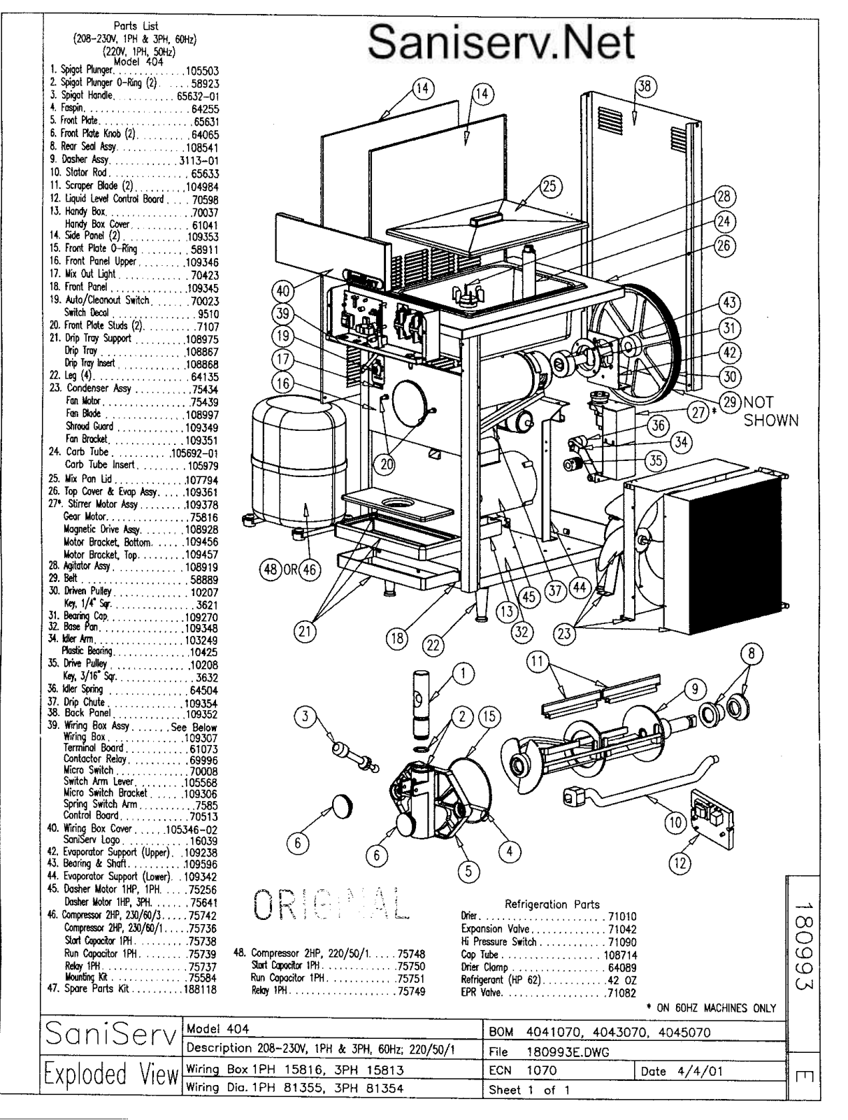 SaniServ 404 Parts Diagram