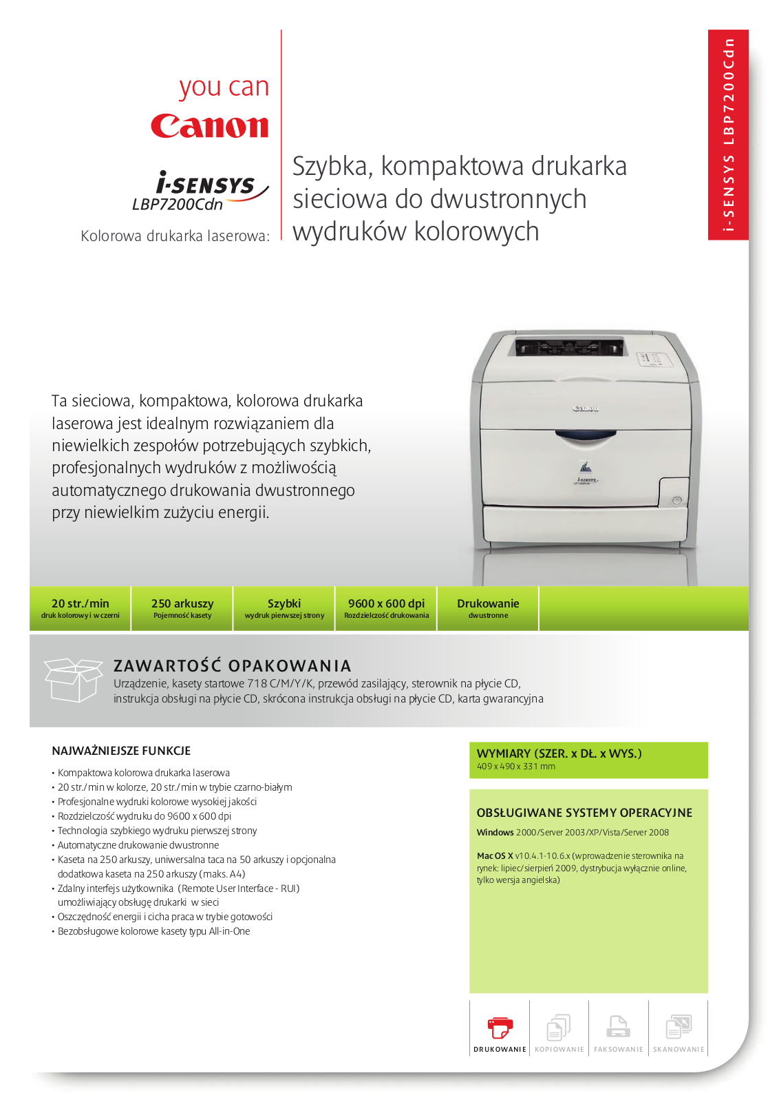 Canon I-SENSYS LBP7200CDN BROCHURE