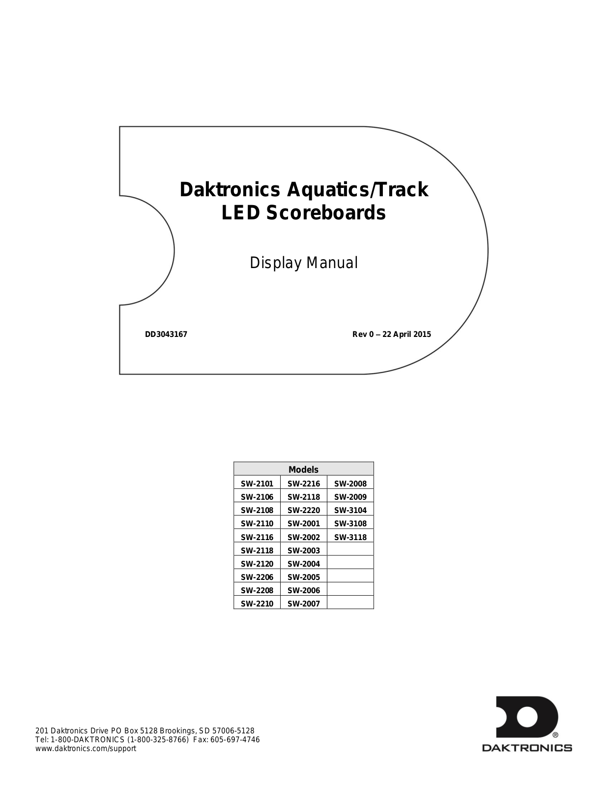 Daktronics SW-2101 User Manual