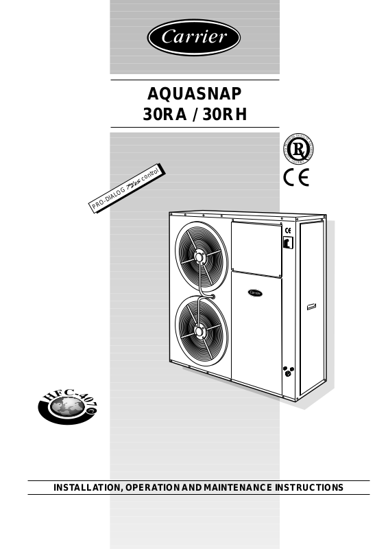 Carrier 30RH, 30RA User Manual