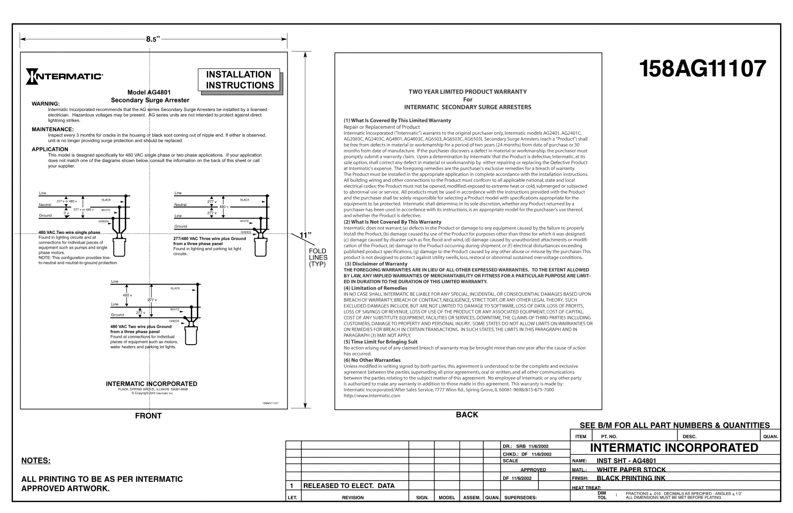 Intermatic 158AG11107-1 User Manual