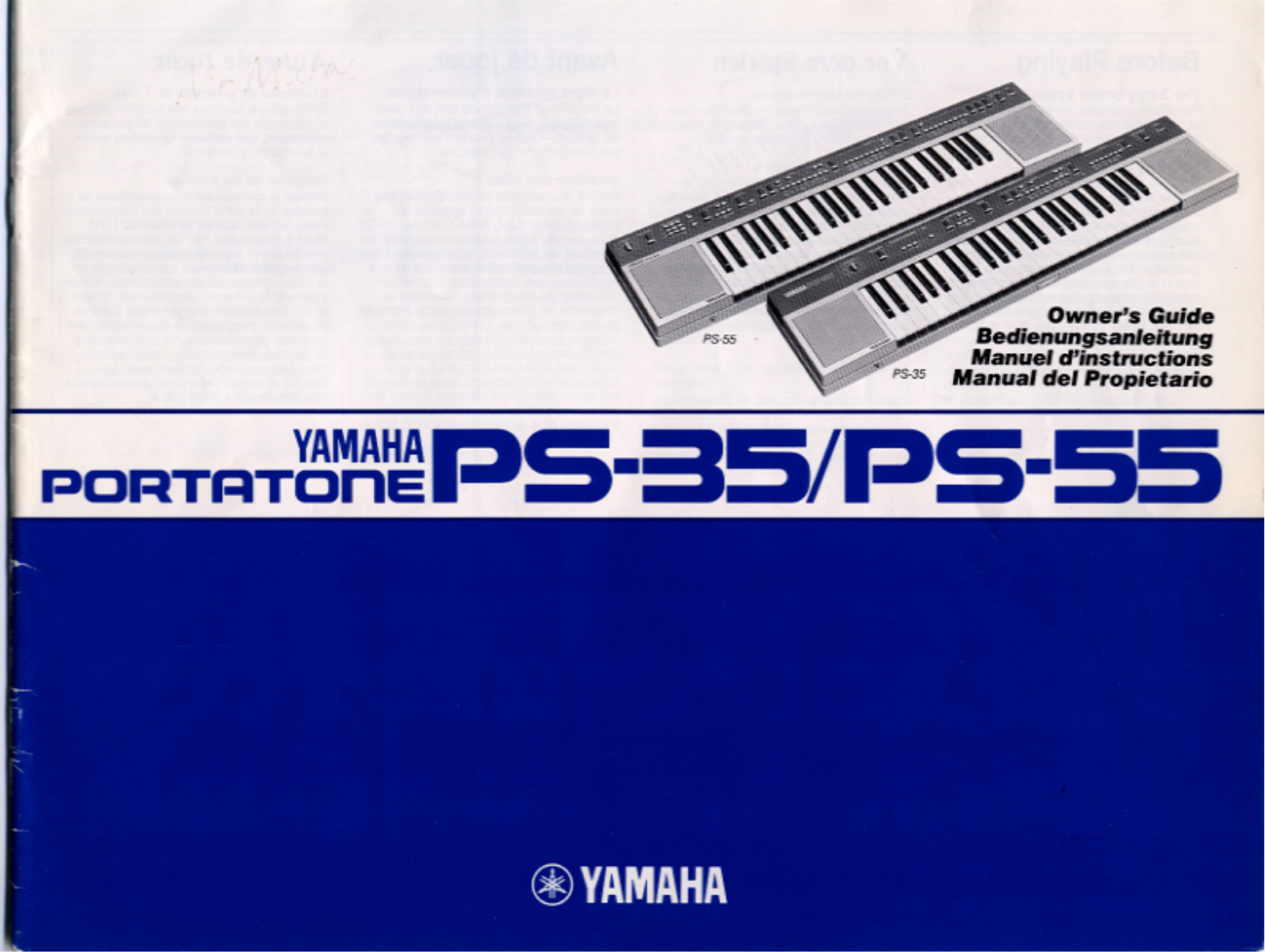 Yamaha PS55, PS55E User Manual