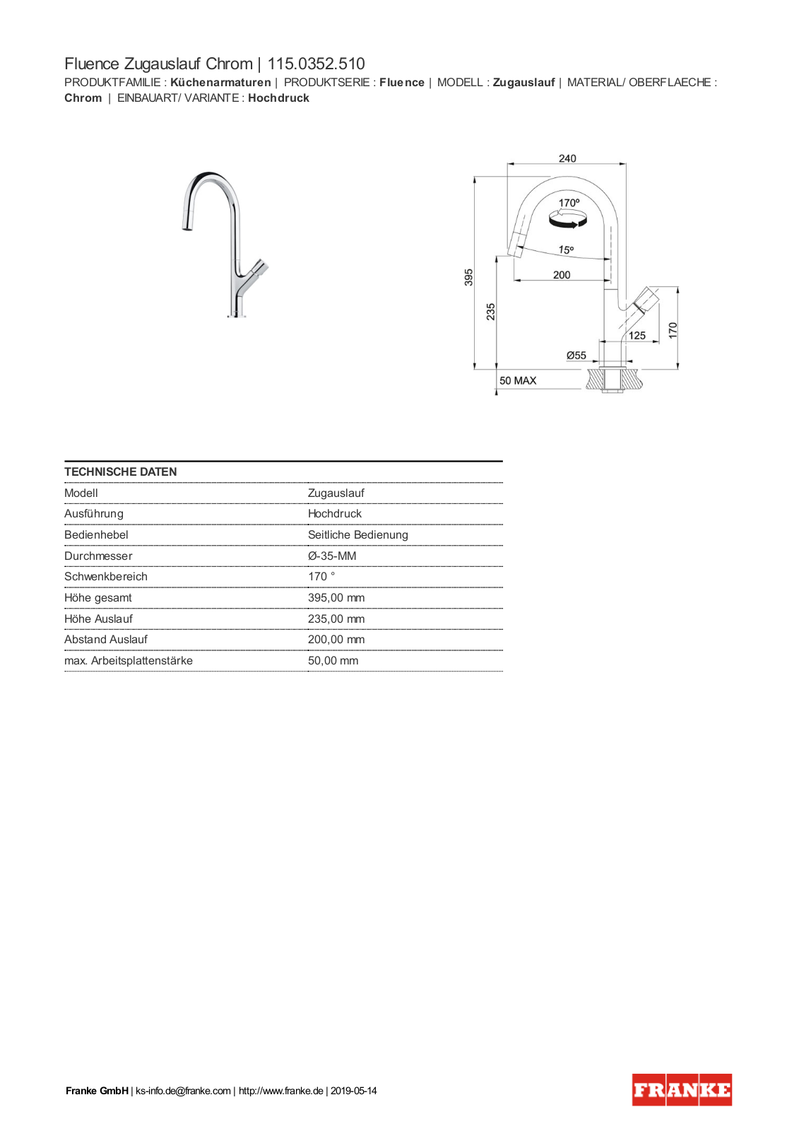 Franke 115.0352.510 Service Manual