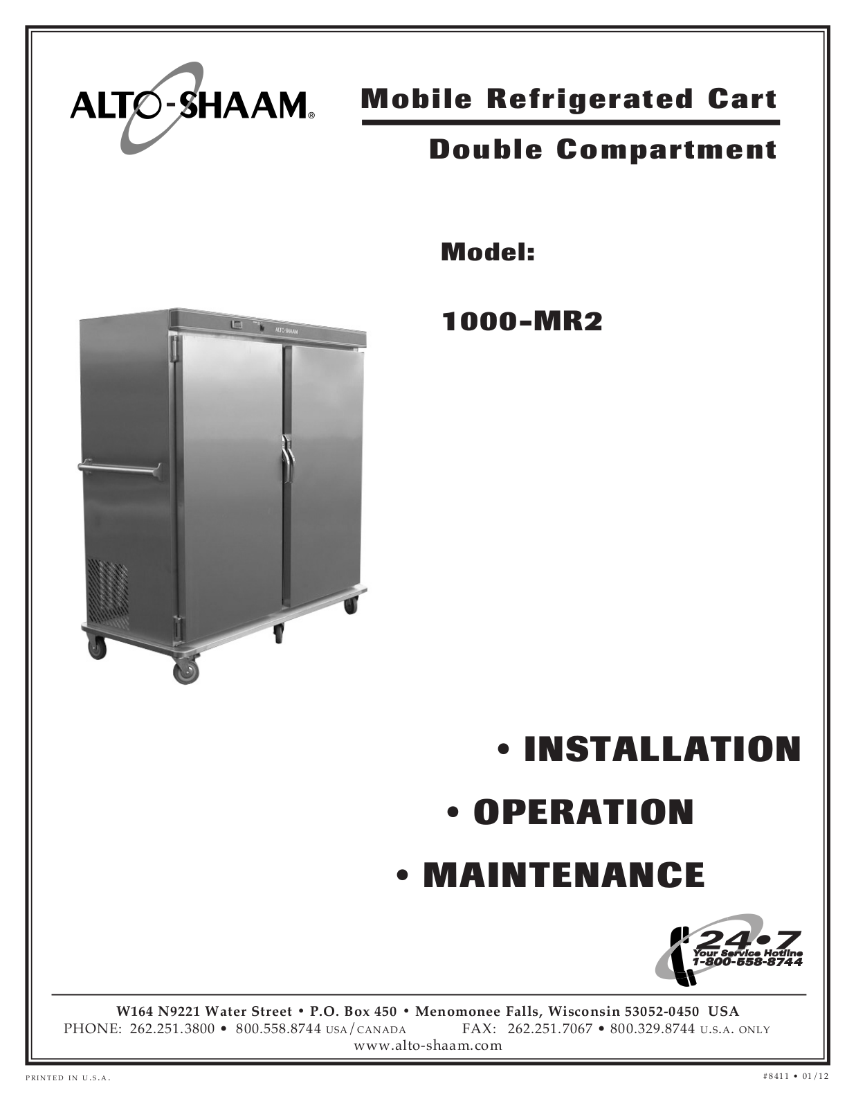 Alto-Shaam 1000-MR2 User Manual 2