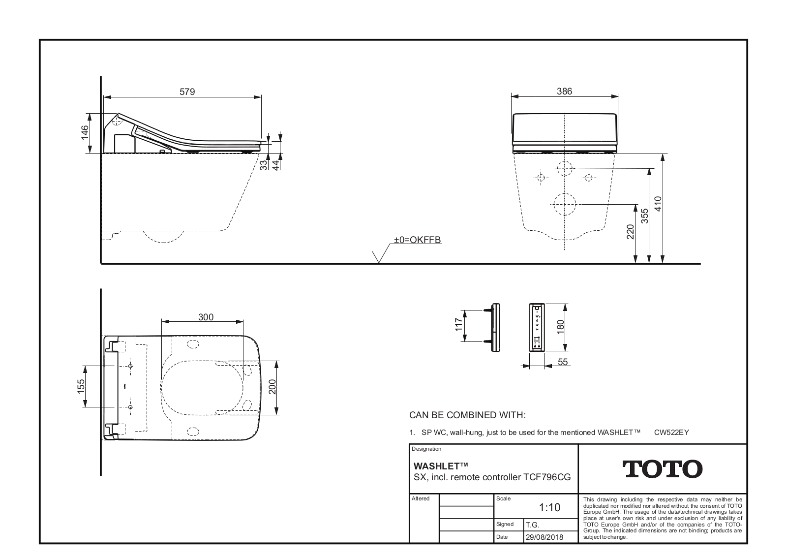 TOTO TCF796CG PRODUCT DETAILS