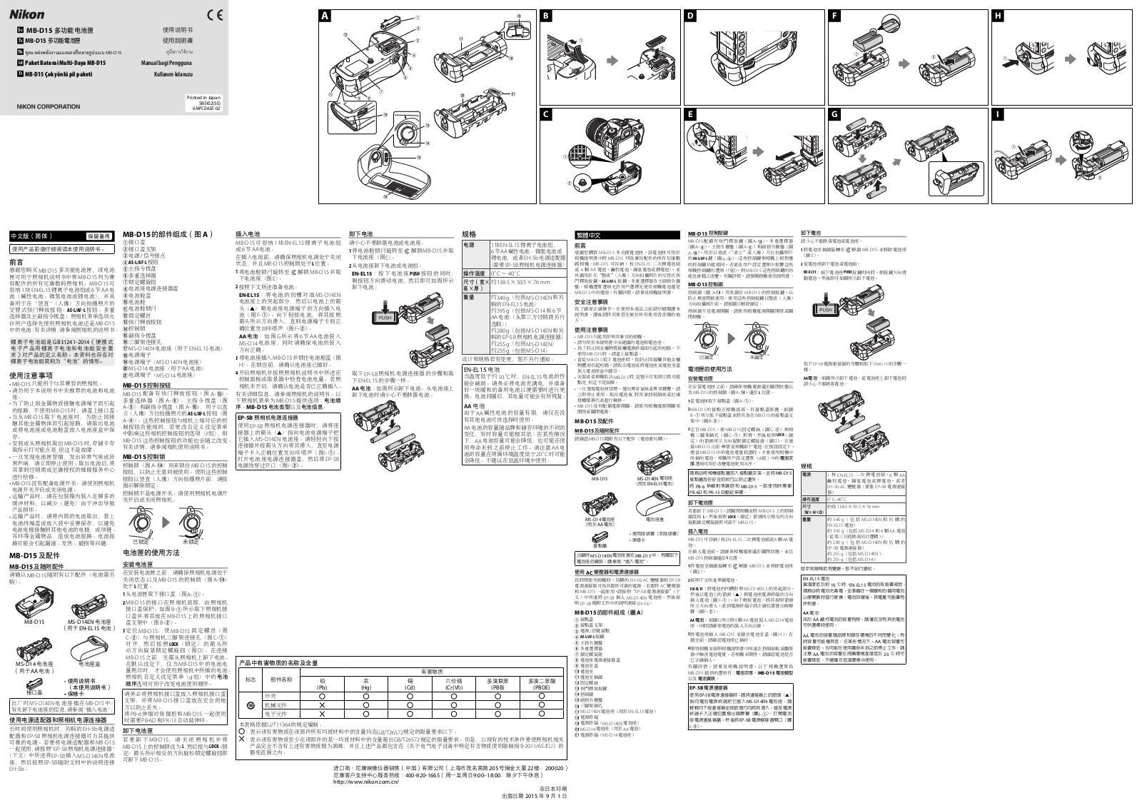 Nikon MB-D15 Manual for Users