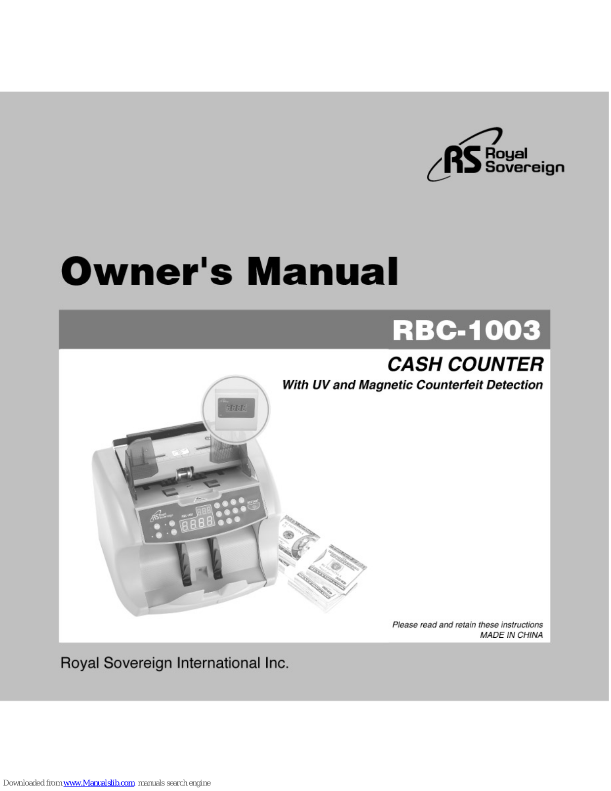 Royal Sovereign RBC-1003 Owner's Manual