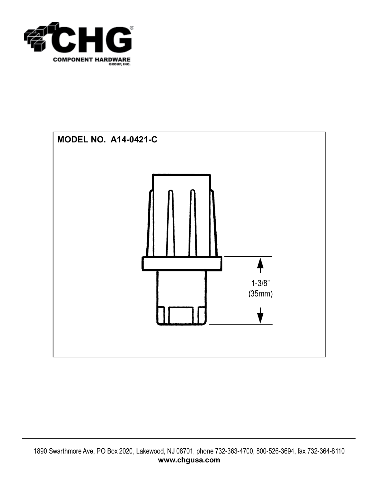 Component Hardware A14-0421-C User Manual