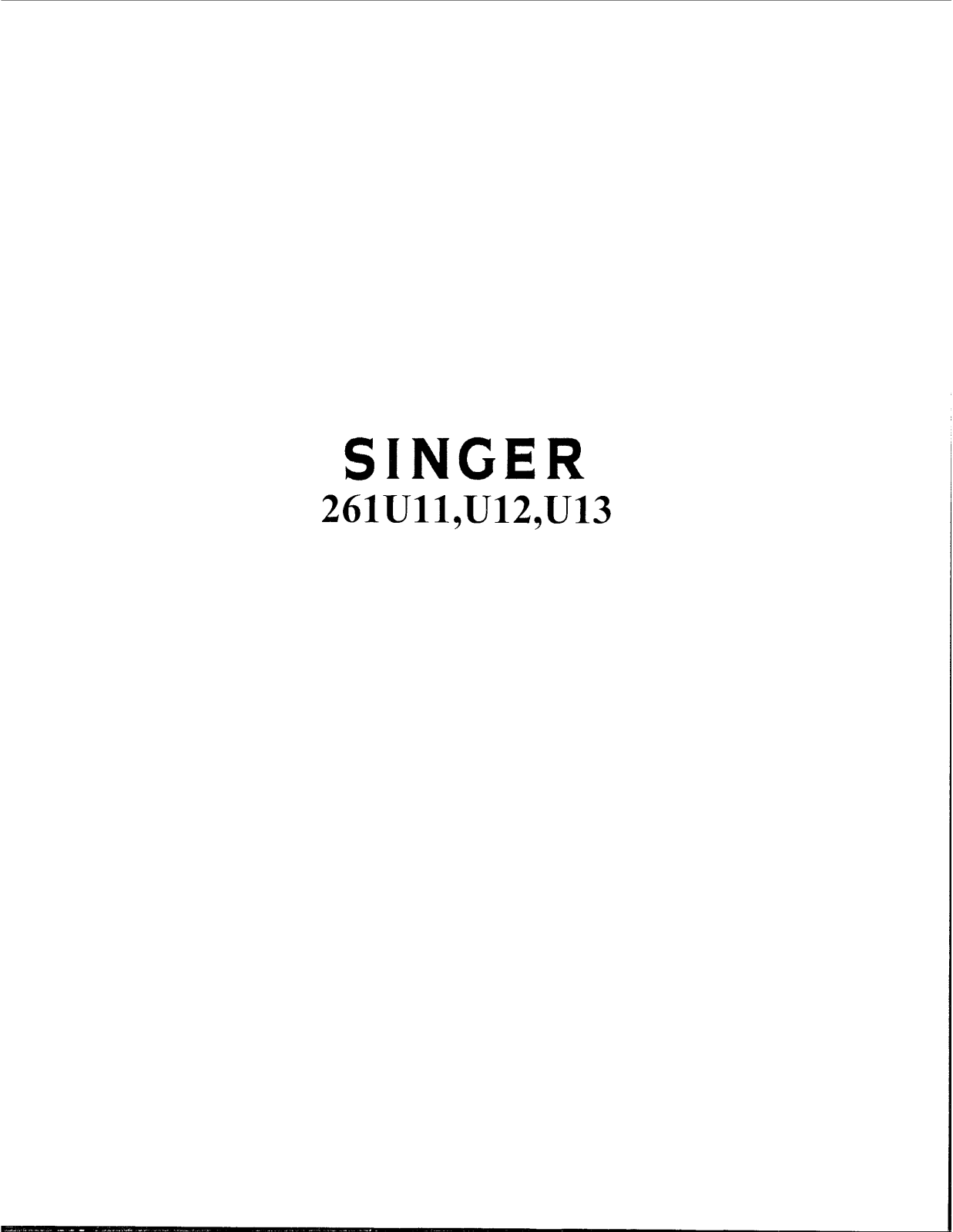 SINGER 261U11, 261U12, 261U13 Parts List