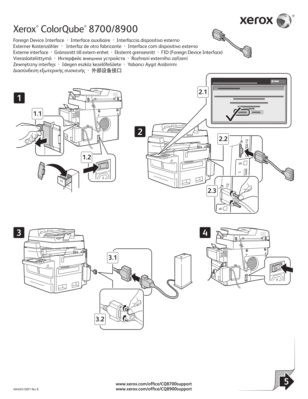 Xerox COLORQUBE 8700, COLORQUBE 8900 foreign device interface