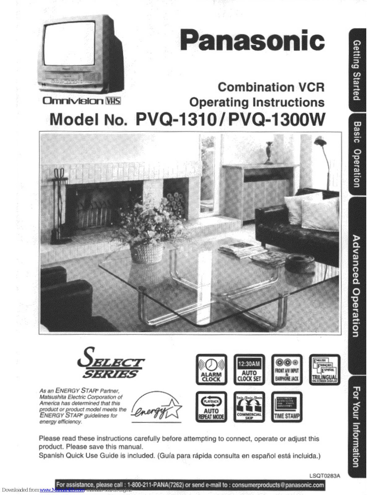 Panasonic OmniVision PV-Q1300W, OmniVision PV-Q1310, OmniVision PV-Q1310b User Manual