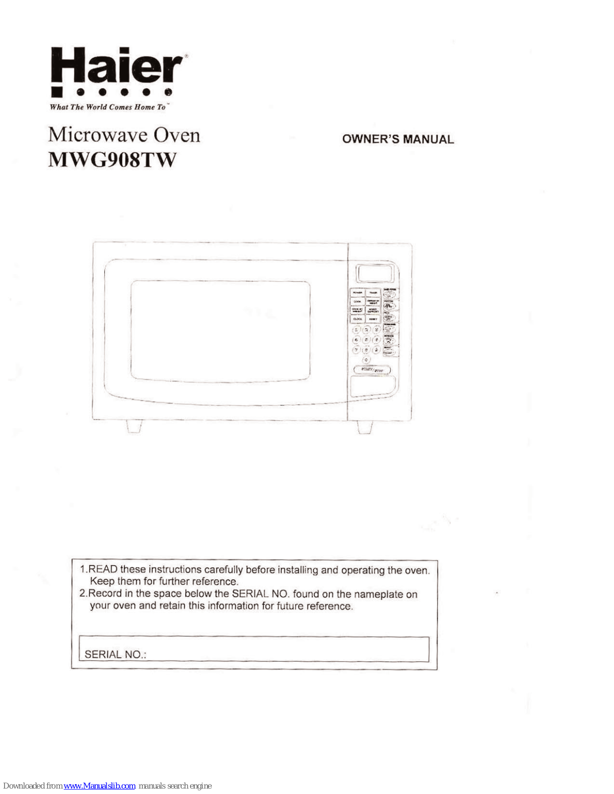 Haier MWG0908TW Owner's Manual