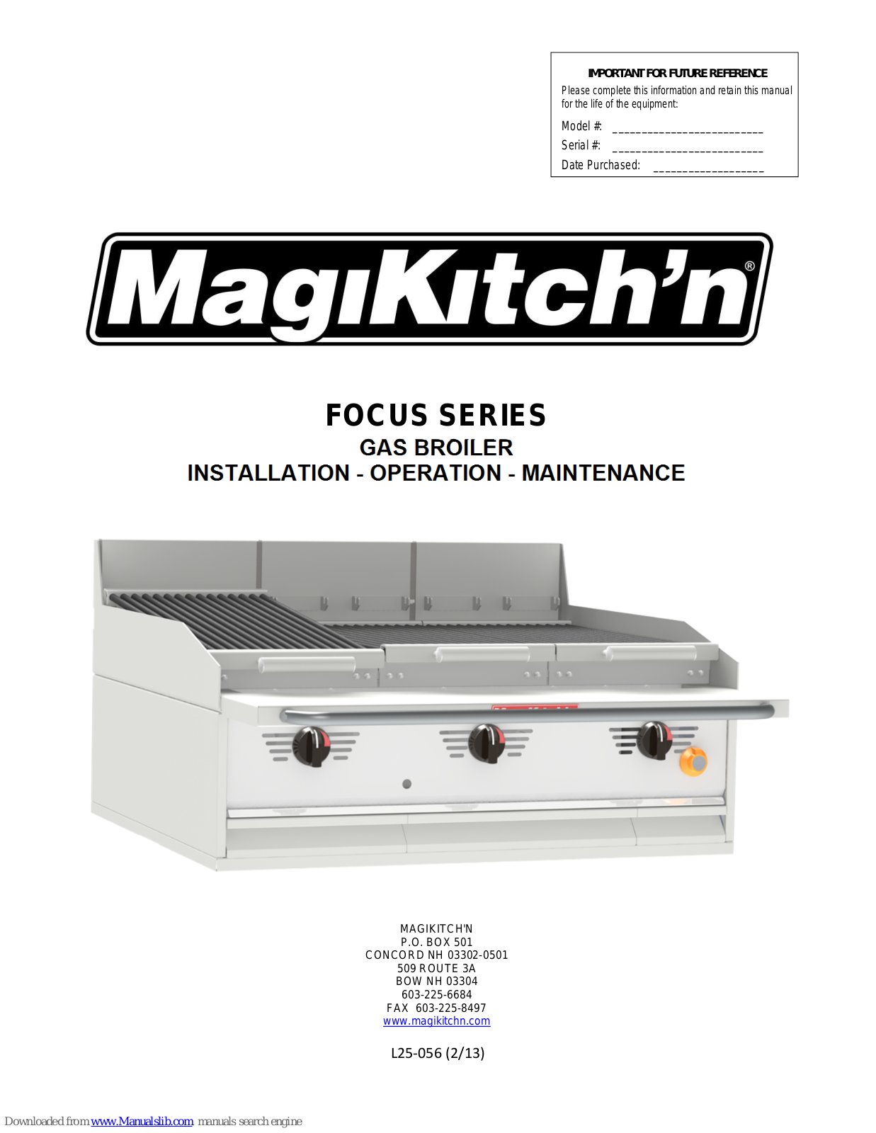 Magikitch'n FC 24, FC 48, FC 36, FC 72 Maintenance Manual