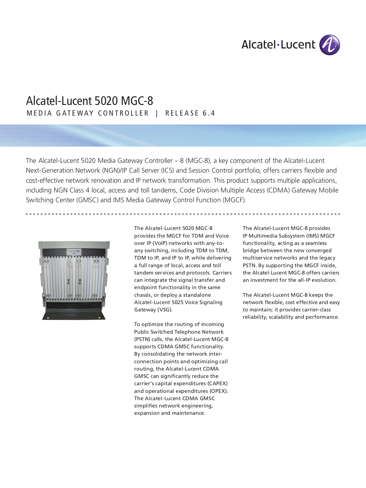 Alcatel-Lucent 5020 MGC-8 User Manual