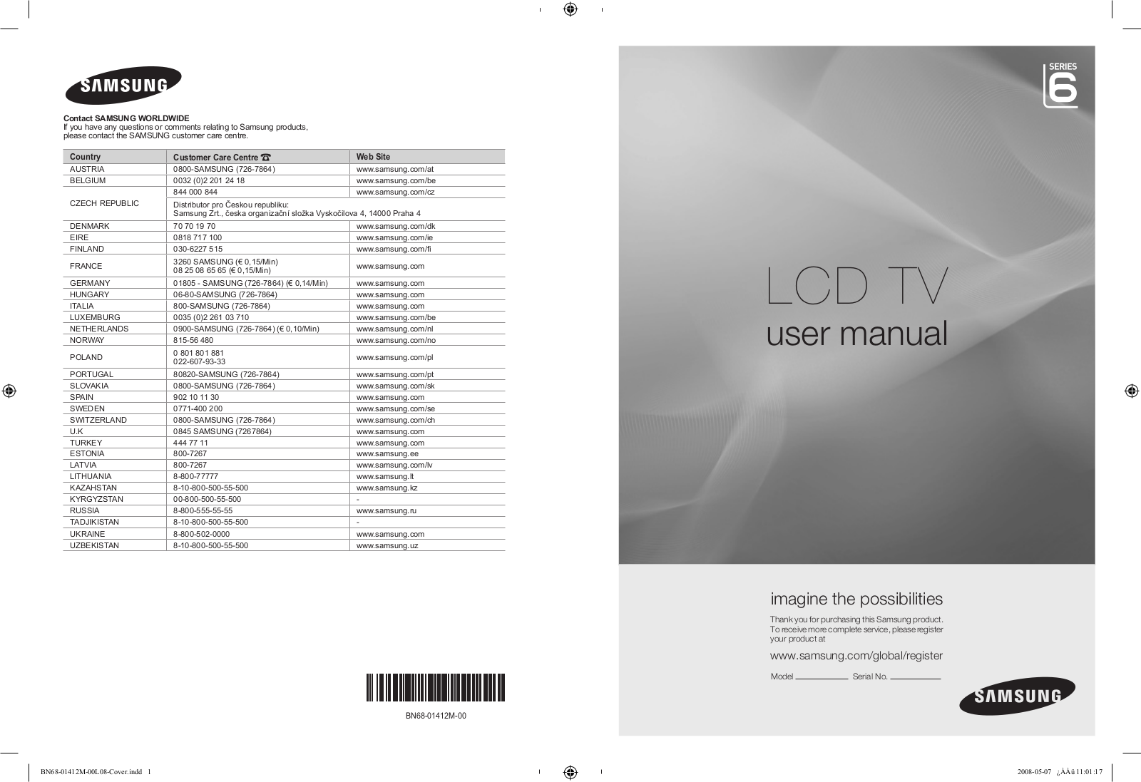 SAMSUNG LE19A656, LE22A656, LE22A656A1D User Manual