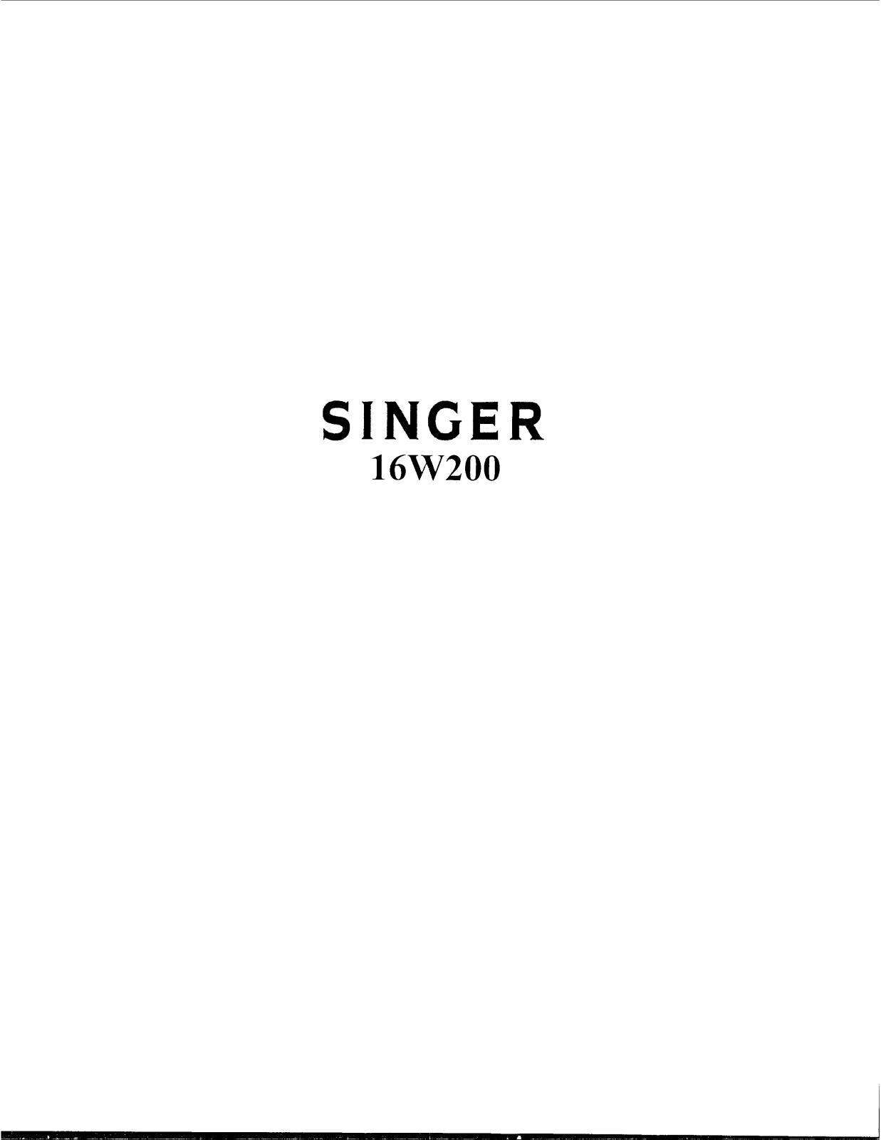 SINGER 16W200 Parts List