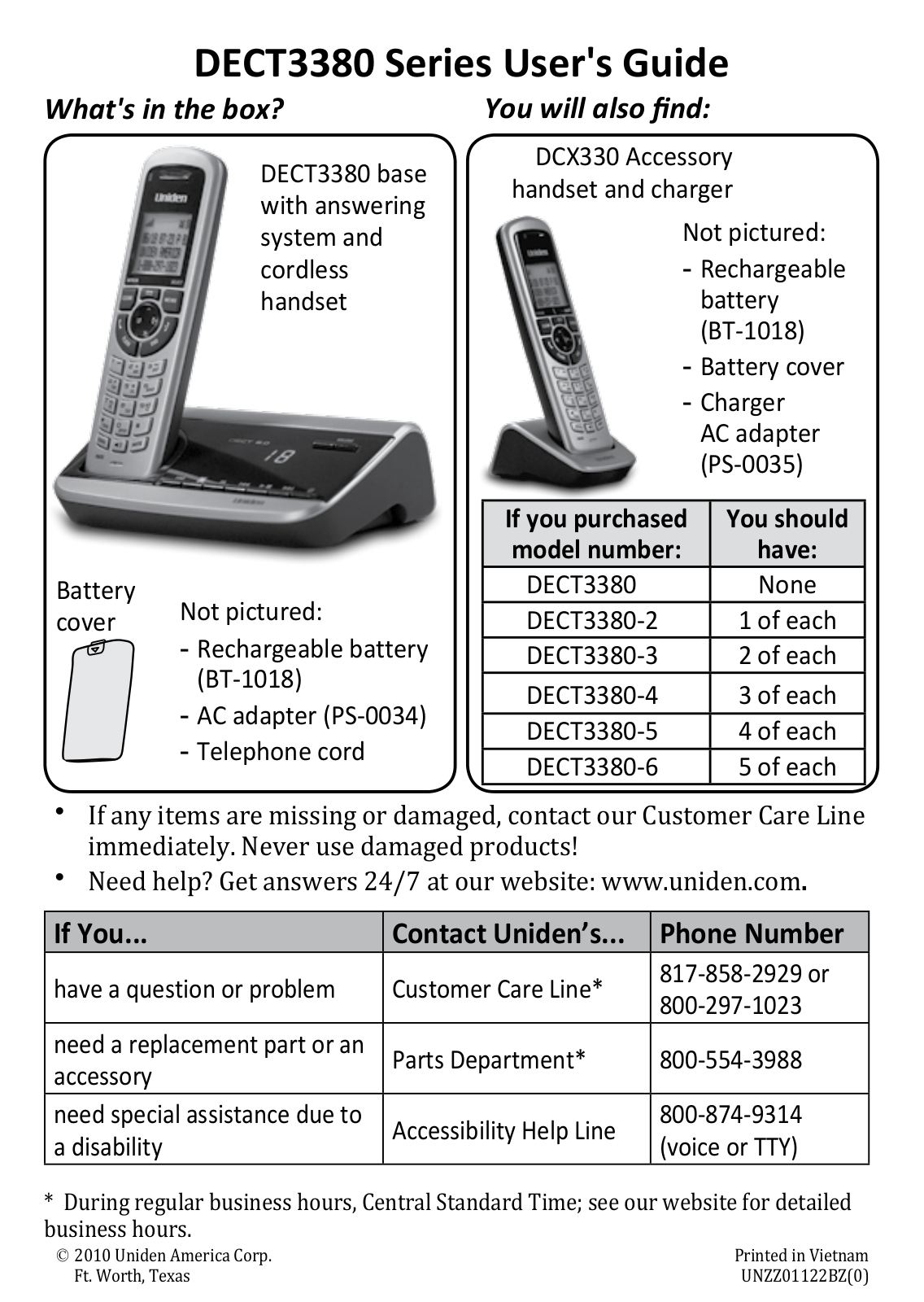 Uniden DECT3380 User Manual