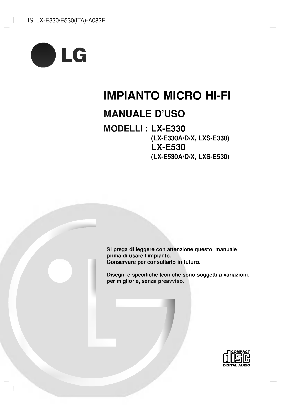 LG LX-E530D User Manual