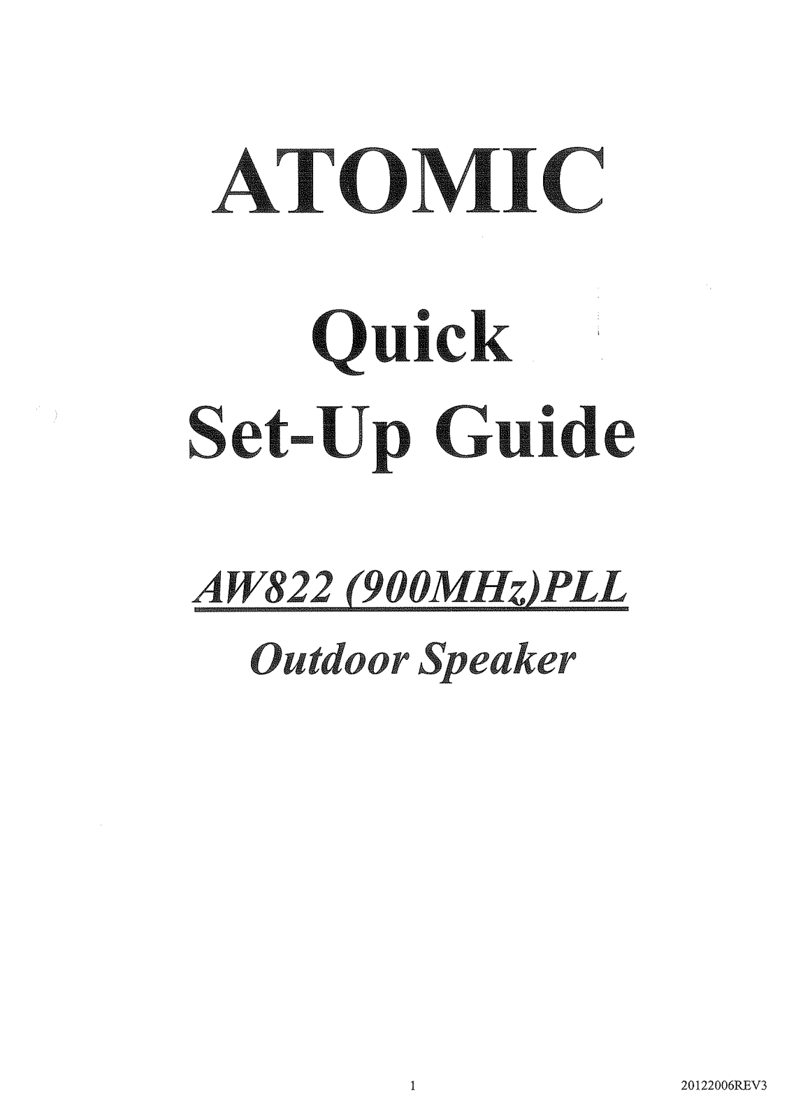 Atom AW822 User Manual