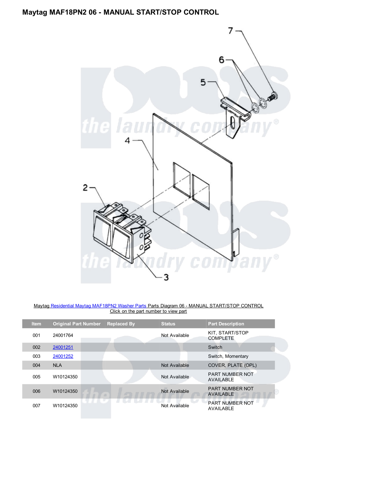 Maytag MAF18PN2 Parts Diagram