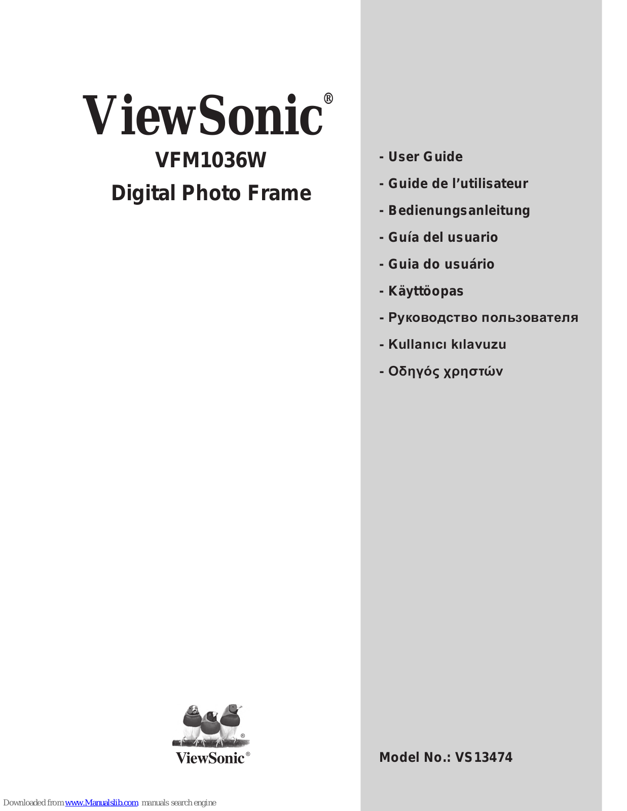 ViewSonic VFM1036W-51E, VFM1036W, VS13474 User Manual