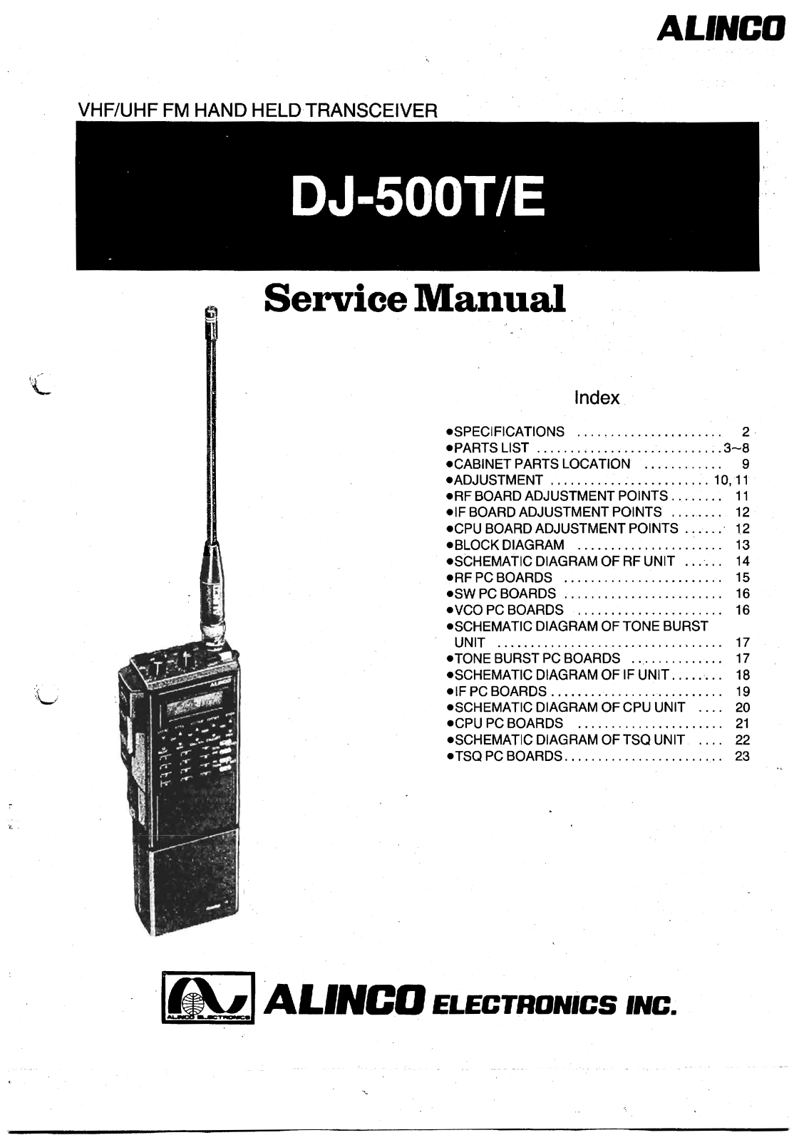 Alinco DJ-500T, DJ-500E User Manual