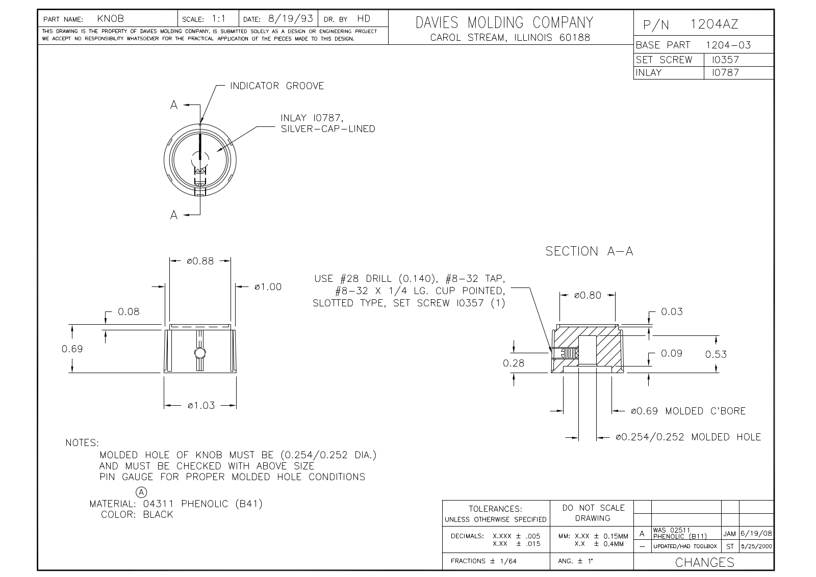 Davies Molding 1204AZ Reference Drawing